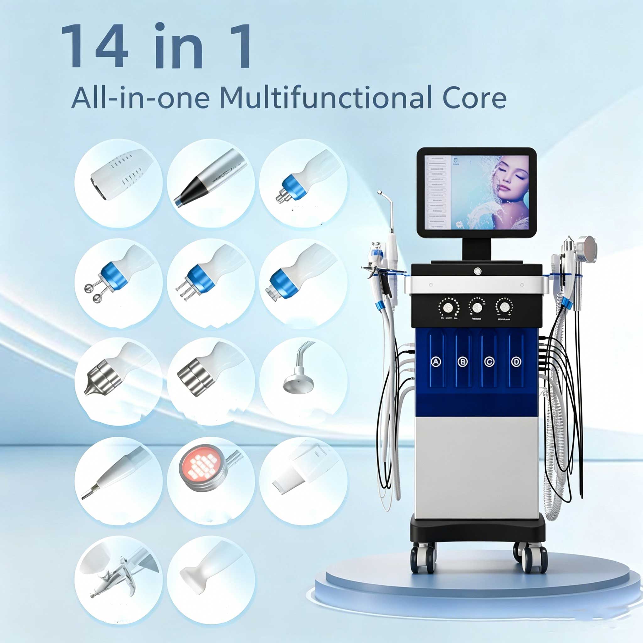 Skincare Whitening - 14 in 1ウォーターライトフェイシャルケアデバイス、肌の若返り、保湿美容フェイシャルケア、ウォーターライトピーリングに最適
