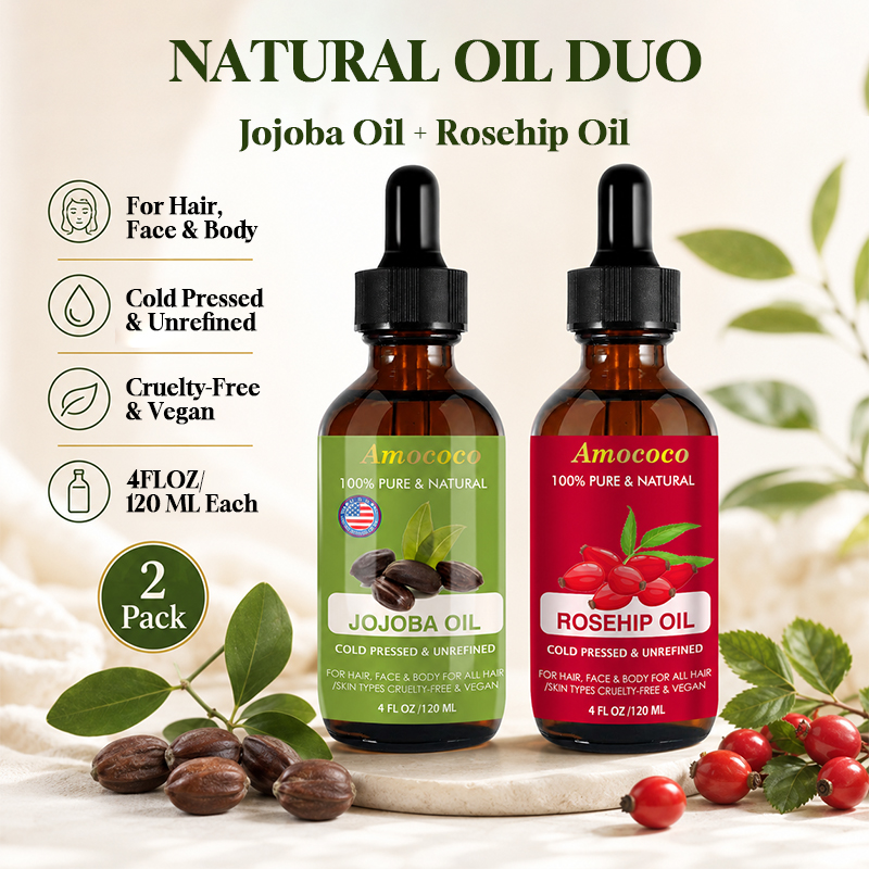 アモココ 2個入り ホホバオイルとローズヒップオイル 天然フ - Face Oil Rosehip のレビューと価格