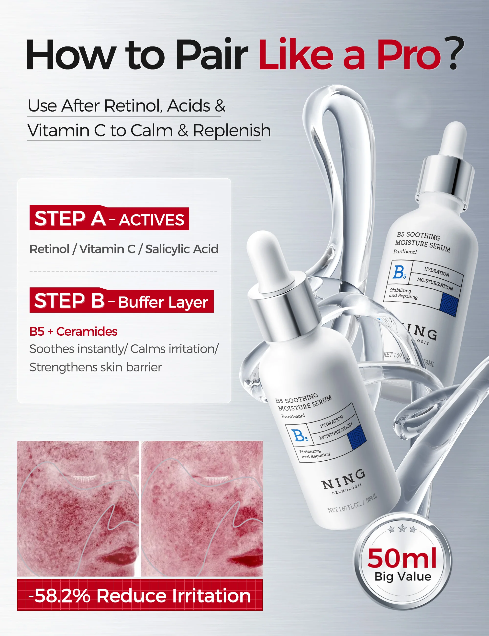 ビタミンB5セラム – パンテノール、セラミド、スクワラン配 - Ceramide Moisturizer のレビューと価格