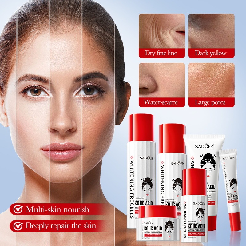 コウジ酸美白スキンケアセットクレンザートナーセラムアイクリー - Skincare Whitening のレビューと価格